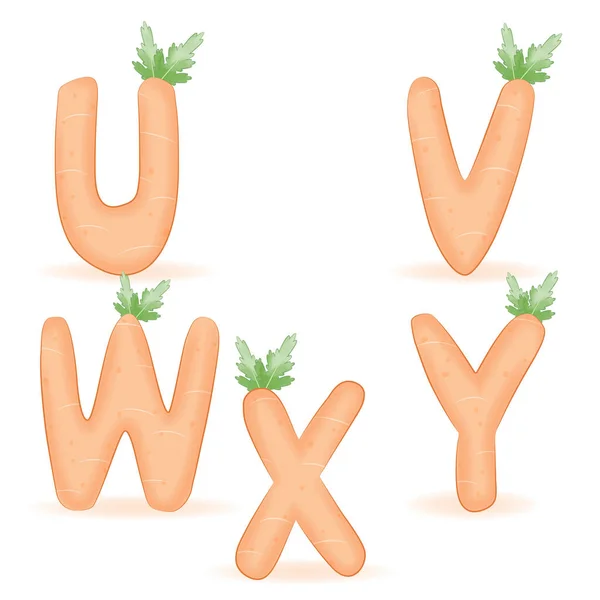 Cute Carrot Alphabet Decoration Illustration — Stockvektor