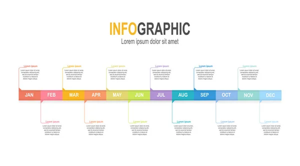 Infographic Timeline Template Steps Business Data Illustration Presentation Timeline Infographic — Wektor stockowy