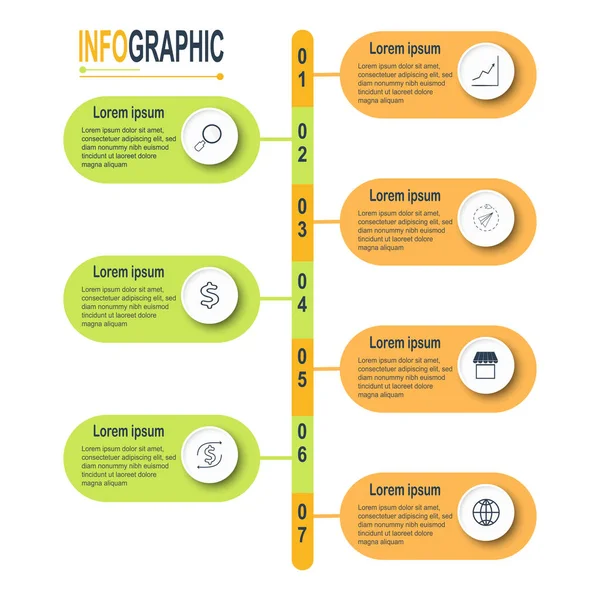 Infographic Circle Template Steps Business Data Illustration Presentation Timeline Infographic — Archivo Imágenes Vectoriales