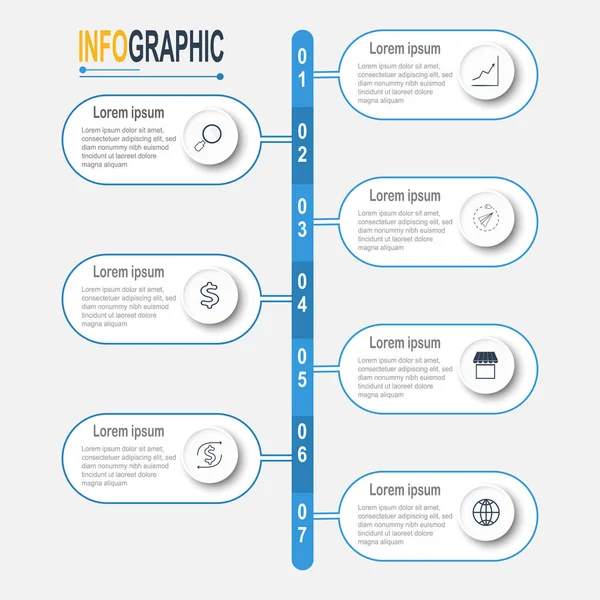 Infographic Circle Template Steps Business Data Illustration Presentation Timeline Infographic — стоковый вектор