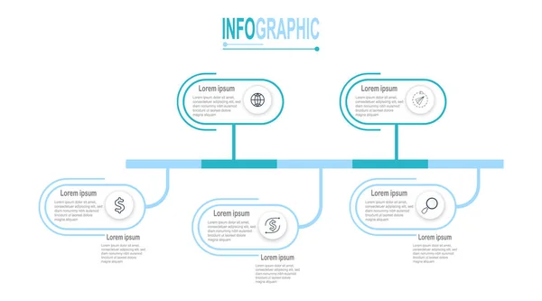 Wzór Koła Infograficznego Kroków Ilustracja Danych Biznesowych Schemat Infograficzny Prezentacji — Wektor stockowy