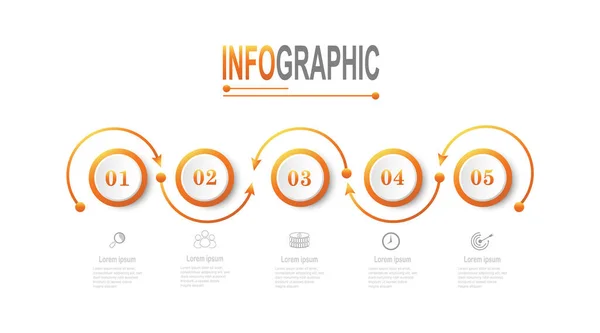 Modello Cerchio Infografico Passi Illustrazione Dei Dati Aziendali Modello Infografica — Vettoriale Stock