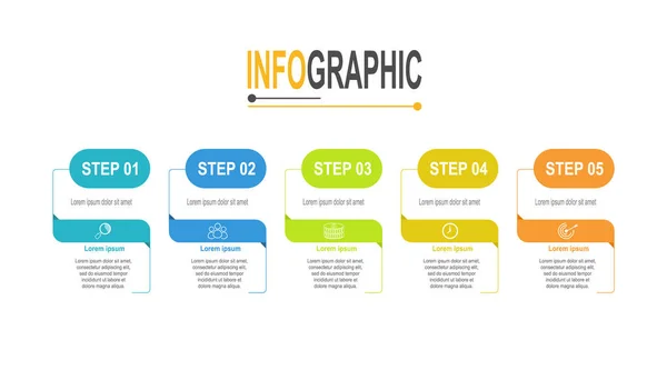 Infographic Timeline Template Steps Business Data Illustration Presentation Timeline Infographic — Stock Vector