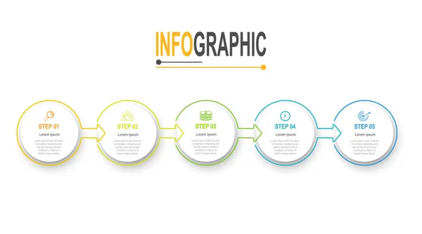 Infographic Timeline Template Steps Business Data Illustration Presentation Timeline Infographic — стоковый вектор