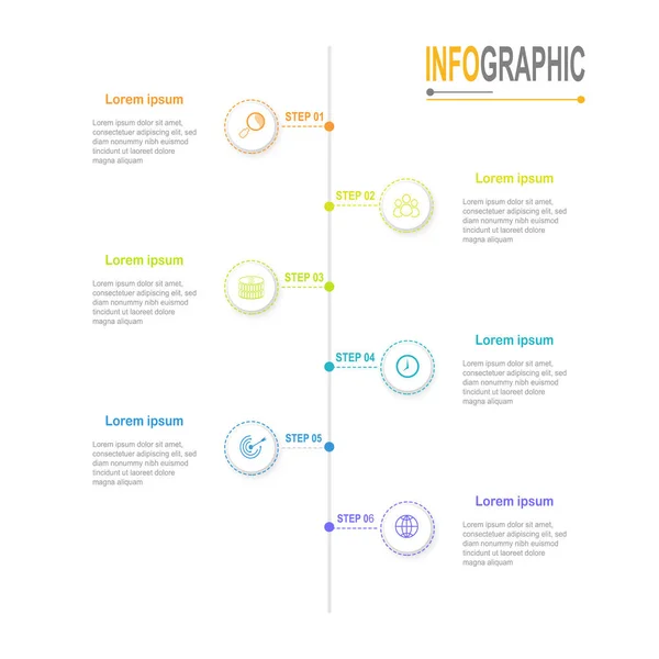 Šablona Časové Osy Aplikace Infographic Kroků Ilustrace Podnikových Dat Infografická — Stockový vektor