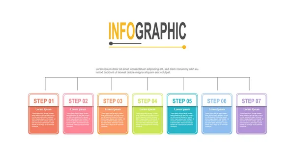 Infographic Chart Rectangle Template Steps Business Data Illustration — Wektor stockowy