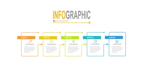 Infographic Timeline Template Steps Business Data Illustration — Stock vektor