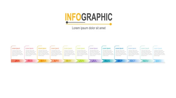 Infographic Timeline Template Steps Business Data Illustration Infografická Šablona Časové — Stockový vektor