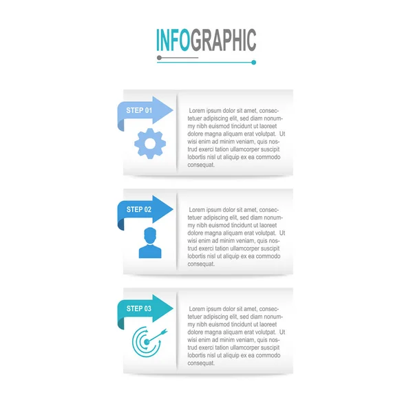 Steps Rectangle Infographic Template Business Data Illustration — Stock vektor