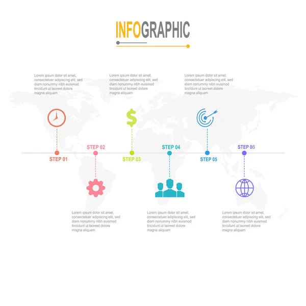 Infographic Timeline Template Steps Business Data Illustration — Wektor stockowy