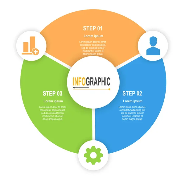 Infographic Template Steps Circular Chart Business Data Illustration — Stockový vektor