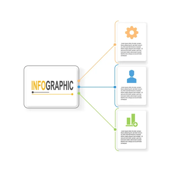 Passos Retângulo Modelo Infográfico Ilustração Dados Negócios — Vetor de Stock