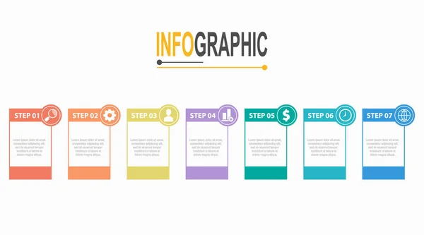 Βήματα Ορθογώνιο Πλαίσιο Infographic Πρότυπο Επιχείρηση Εικονογράφηση Δεδομένων — Διανυσματικό Αρχείο