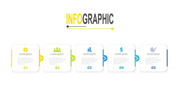 Βήματα Πλατεία Πλαίσιο Infographic Πρότυπο Επιχείρηση Εικονογράφηση Δεδομένων — Διανυσματικό Αρχείο