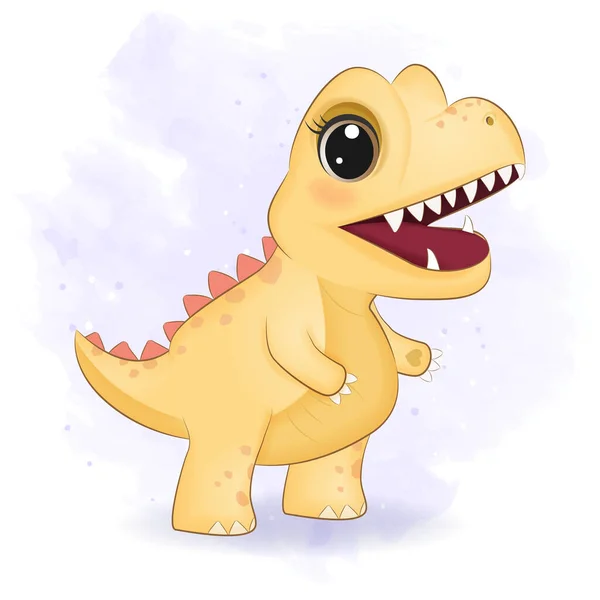 Cute little triceratops dinosaur cartoon jumping Vector Image