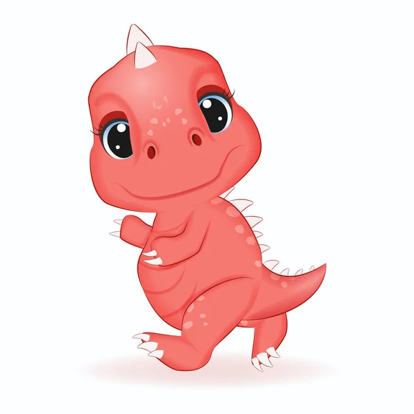 Lindo Dinosaurio Ilustración Dibujos Animados Animales Primitivos — Vector de stock