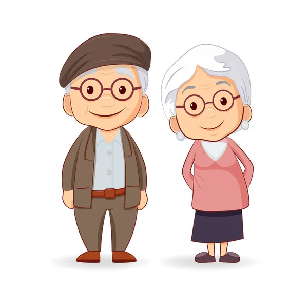 Starší Starší Muž Žena Charakter Ilustrace Royalty Free Stock Vektory