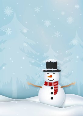 Karlı kış, Noel mevsimi Kağıt kesimi illüstrasyon.