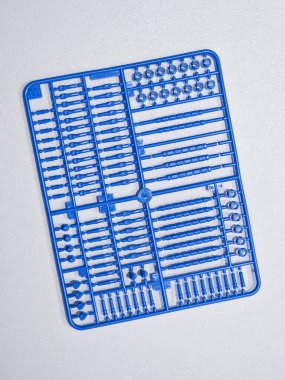 Çocuk mekanik yapıcı için mavi enjeksiyonlu montaj parçaları ayarlandı