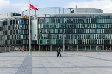 Varşova, Polonya - 2 Ekim 2022: Pilsudski Meydanı, Varşova. 