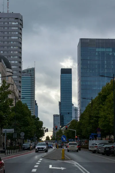 stock image Warsaw, Poland - October 2, 2022: Warsaw city center. Road in Warsaw.