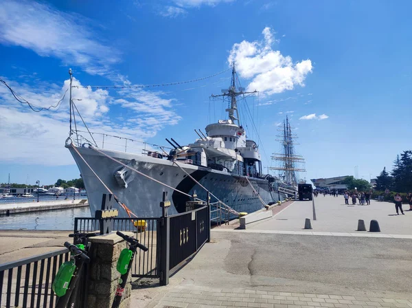Gdynia Polonya Haziran 2022 Savaş Gemisi Blyskawica Polonya Destroyeri Orp — Stok fotoğraf