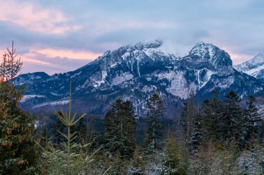 Tatra Mountains winter time. Tatras National Park Poland. Snow-covered winter mountain. Winter landscape in the Tatra Mountains.