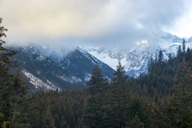 Winter Tatra Mountains. High peak view. Beautiful scenery of mountains in Poland. Winter travel concept