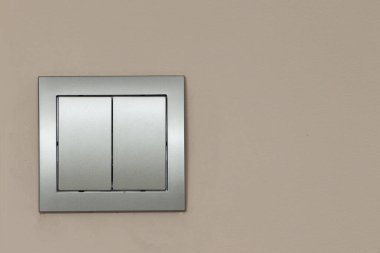 Light switch on wall. turn on or turn off the lights. Saving electric concept. Modern new light switch interior