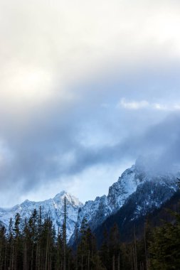Winter Tatra Mountains. High peak view. Beautiful scenery of mountains in Poland. Winter travel concept