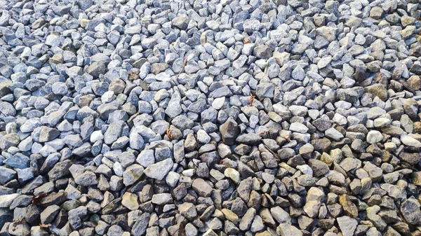 Steinbeschaffenheit Der Schotterstraße Graues Schottermuster Nahaufnahme Straße Mit Kleinen Felsen — Stockfoto