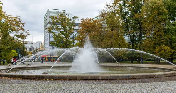 Warsaw Poland October 2022 Saxon Garden Fountain Warsaw Water Spraying — Stock Photo, Image