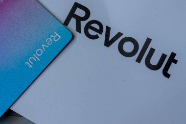 Warsaw Poland - January 25; 2023: Revolut brand name logo. Banking logotype. Banking app logo