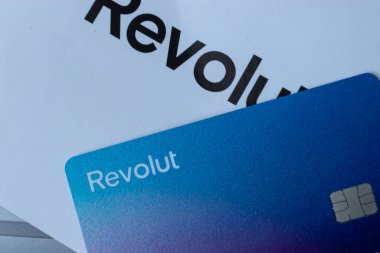 Warsaw Poland - January 25; 2023: Revolut brand name logo. Banking logotype. Banking app logo