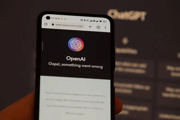 Warsaw Poland February 2023 Openai Something Went Wrong Smartphone Screen — 스톡 사진