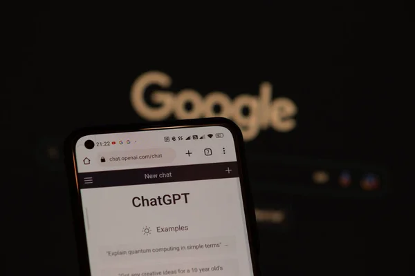 Warsaw Poland February 2023 Openai Chatgpt Google Concept Chat Bot — 스톡 사진