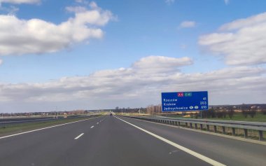 Rzeszow 'a doğru boş A4 otoyolu - Krakow