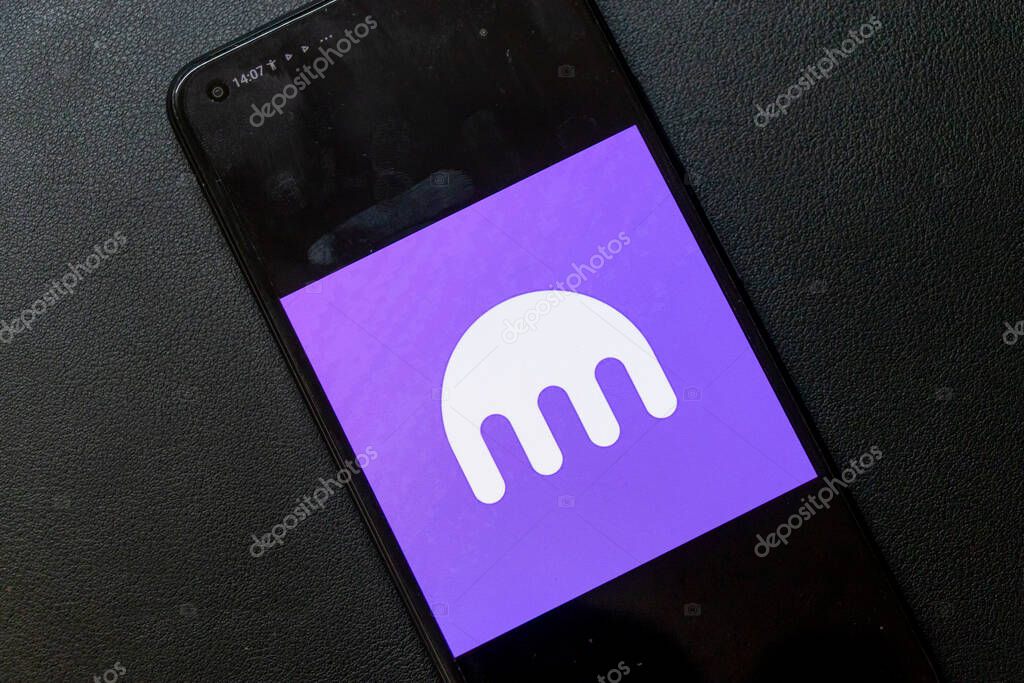 Warsaw Poland - September 24 2025: Close-up view of Kraken logo on smartphone screen. The logo represents the cryptocurrency exchange reflecting its digital finance role in modern trading.
