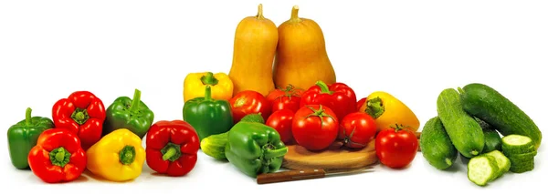 不同的生蔬菜 在白色背景上的孤立的形象 — 图库照片