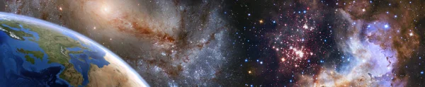 美しい星空と惑星地球のイメージ Nasaによって提供されたこの画像の要素 — ストック写真