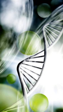 Abstract image of stylized dna chains on a blurred background. 3D-image