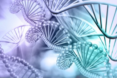 Abstract image of stylized dna chains on a blurred background. 3D-image