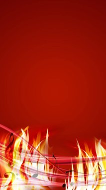 alev ateş etmek dışında gelen nota çizimi