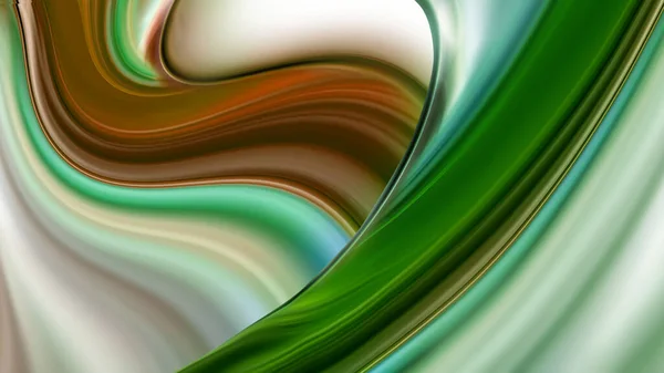 海の波や要素の旋風に似た緑の滑らかな線で構成された抽象的な画像 — ストック写真