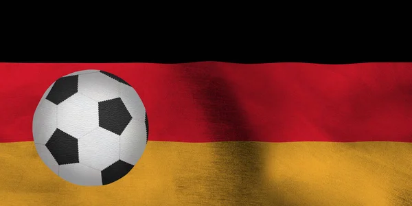 Εικόνα Μιας Μπάλας Ποδοσφαίρου Στο Φόντο Της Εθνικής Σημαίας Της — Φωτογραφία Αρχείου