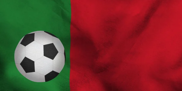 Imagen Una Pelota Fútbol Fondo Bandera Nacional Portugal —  Fotos de Stock