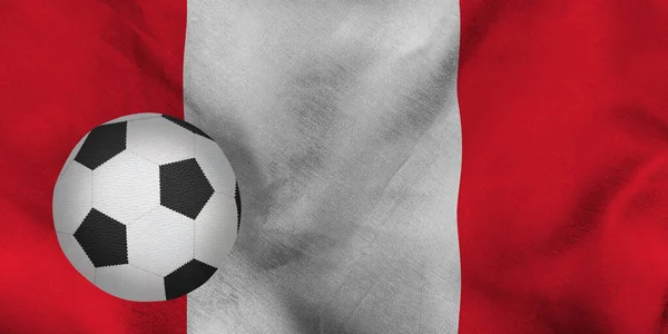 Εικόνα Μιας Μπάλας Ποδοσφαίρου Στο Φόντο Της Εθνικής Σημαίας Του — Φωτογραφία Αρχείου