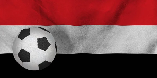 Εικόνα Μιας Μπάλας Ποδοσφαίρου Φόντο Την Εθνική Σημαία Της Αιγύπτου — Φωτογραφία Αρχείου