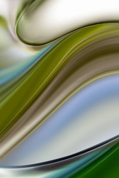 Abstract image consisting of green smooth lines resembling sea waves and elemental whirlwinds