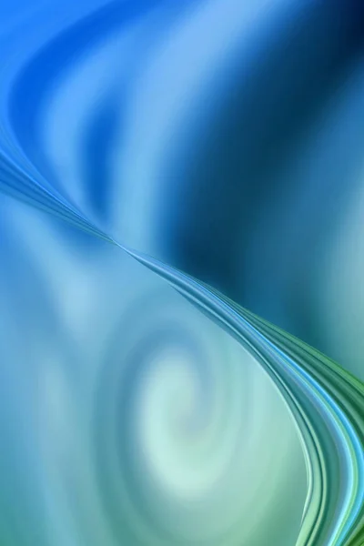 海の波や要素の旋風に似た緑の滑らかな線で構成された抽象的な画像 — ストック写真